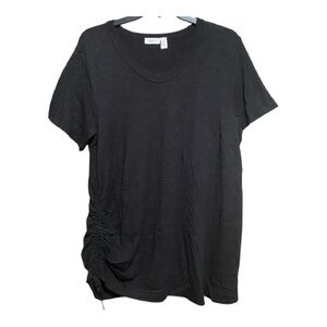 WILT Organic Cotton Black Roushed Women's Top L